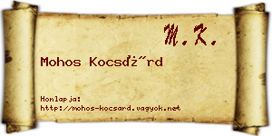 Mohos Kocsárd névjegykártya